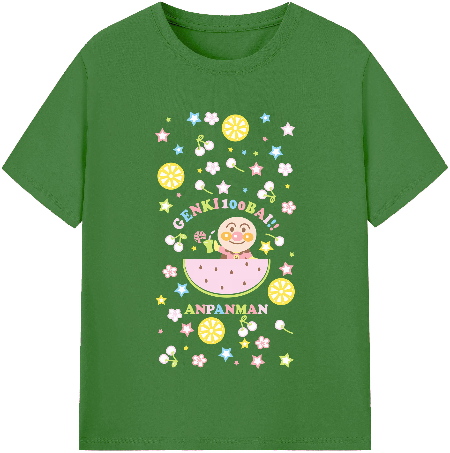 （画像用） アンパンマン Anpanman レディースカジュアルプリントTシャツ（綿100％）